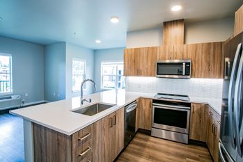 Kielo at grass valley apartments stainless steel appliances